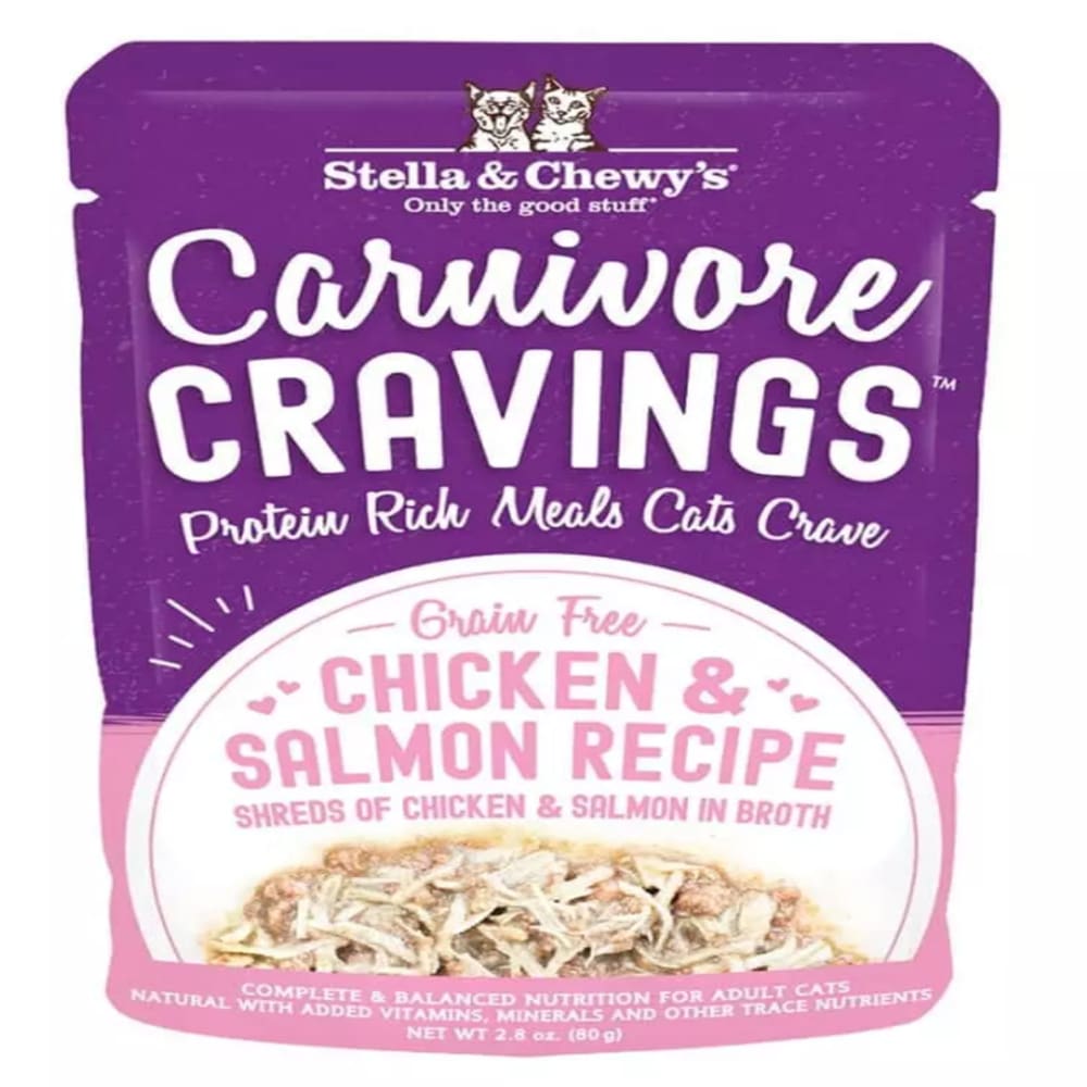Stella and Chewys Cat Carnivore Cravings Shred Chicken and Salmon 2.8Oz. (Case Of 24) - Pet Supplies - Stella and Chewys