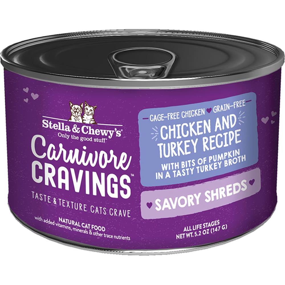 Stella and Chewys Cat Carnivore Cravings Shred Chicken and Turkey 5.2Oz. (Case Of 24 - Pet Supplies - Stella and Chewys