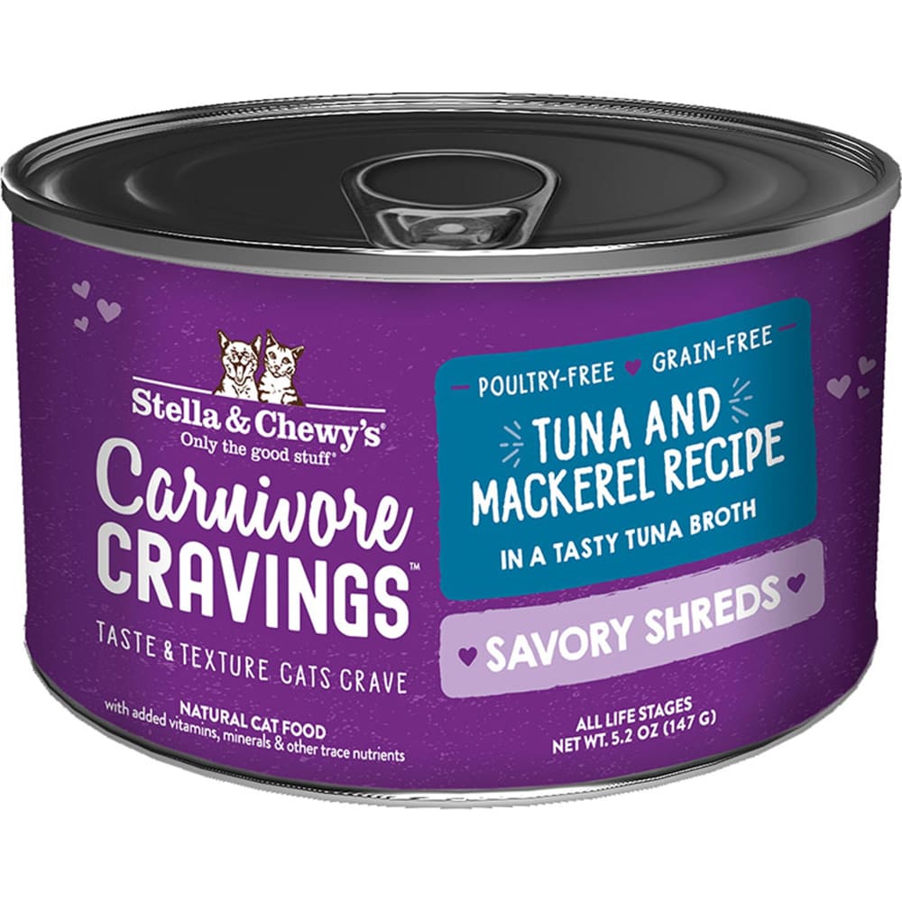 Stella and Chewys Cat Carnivore Cravings Shred Tuna and Mackerel 5.2Oz. (Case Of 24 - Pet Supplies - Stella and Chewys