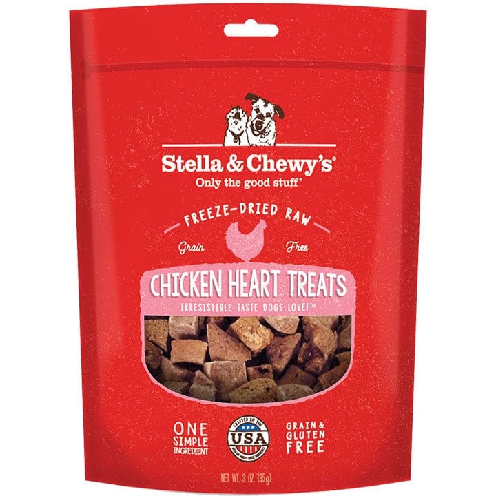 Stella and Chewys Dog Freeze-Dried Treat Chicken Hearts 3Oz - Pet Supplies - Stella and Chewys