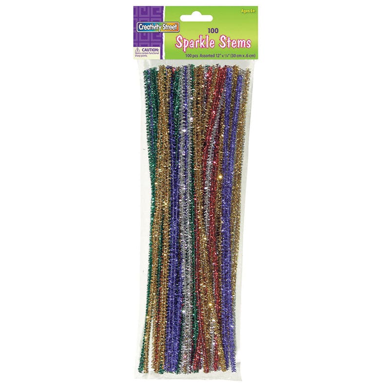 Stems Assorted 12In Sparkle 100/Pk (Pack of 10) - Chenille Stems - Dixon Ticonderoga Co - Pacon