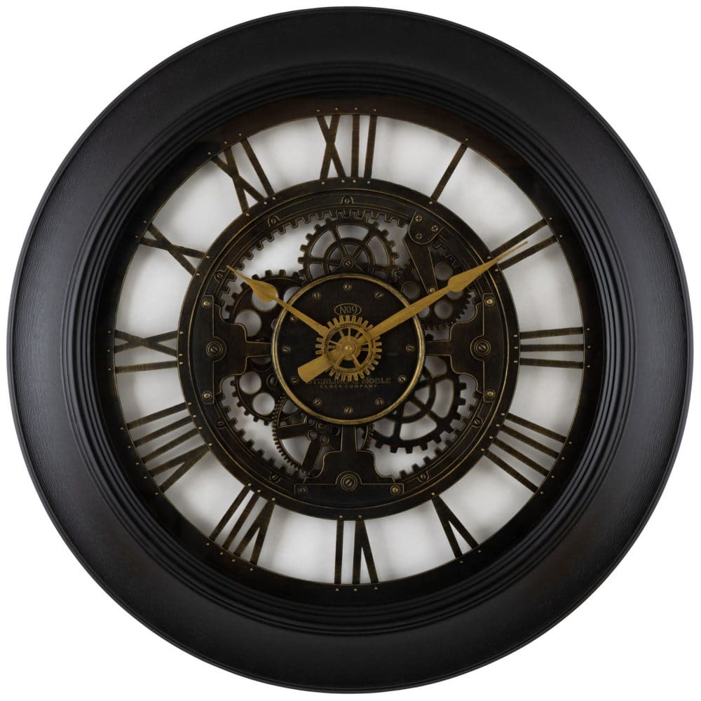 Sterling & Noble 30 Bronze Open Gear Wall Clock - Decorative Wall Accents - Sterling
