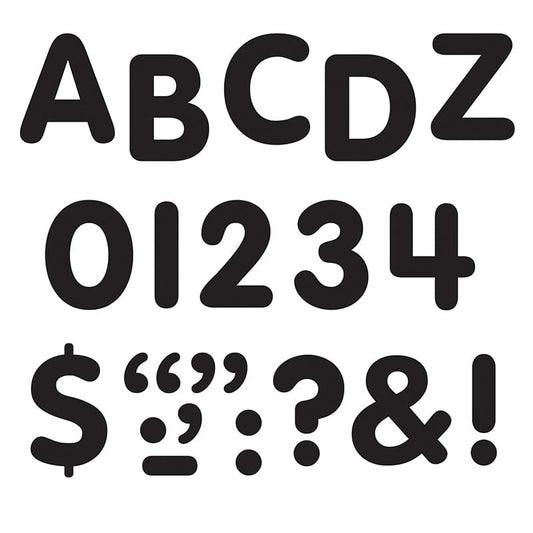 Stick-Eze 1In Black Letters Numbers And Punctuation Marks (Pack of 10) - Letters - Trend Enterprises Inc.