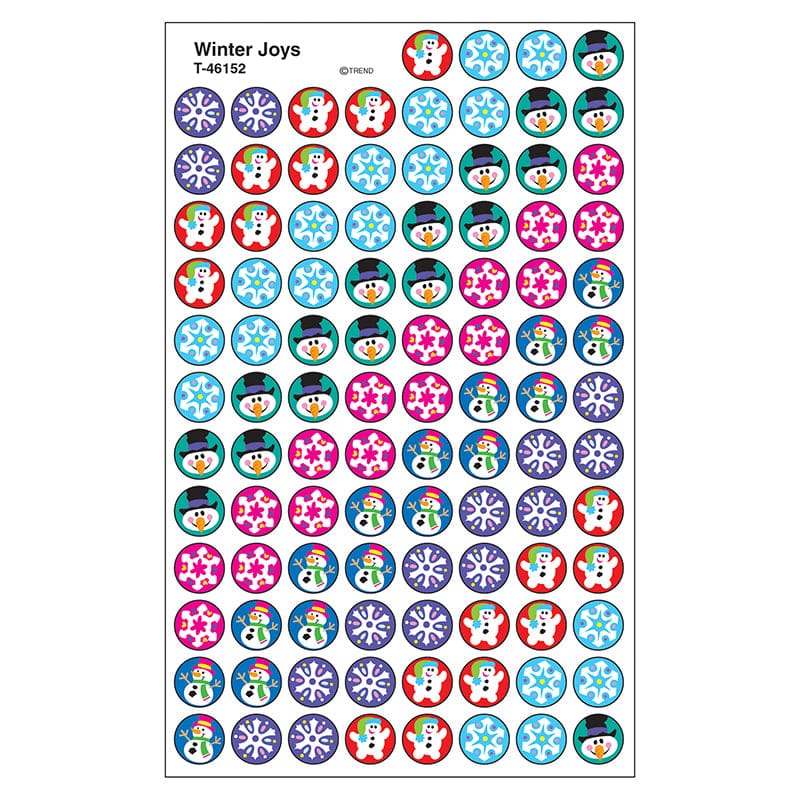 Sticker Winter Joys Superspots (Pack of 12) - Holiday/Seasonal - Trend Enterprises Inc.