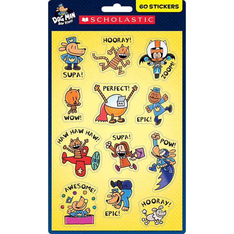 Stickers Dog Man (Pack of 12) - Stickers - Scholastic Teaching Resources