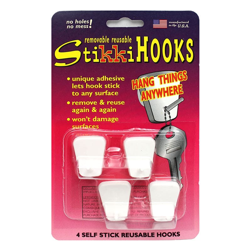 Stikkihooks 4-Pk White (Pack of 12) - Clips - Fpc Corporation