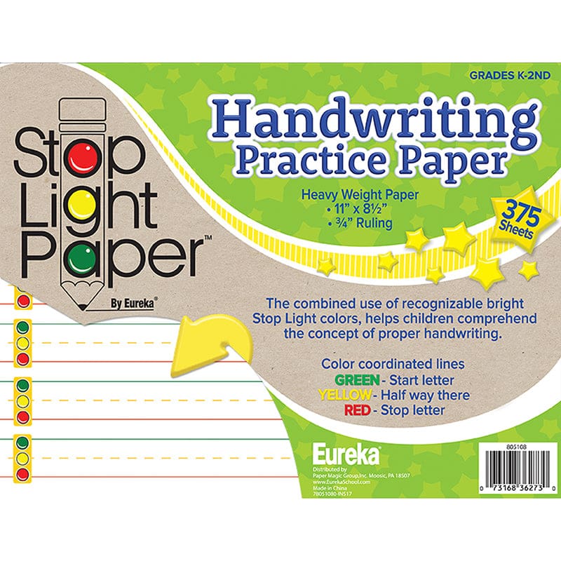 Stop Light 375Ct Practice Paper (Pack of 2) - Handwriting Paper - Eureka