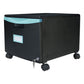 Storex Single-drawer Mobile Filing Cabinet 1 Legal/letter-size File Drawer Black/teal 14.75 X 18.25 X 12.75 - Furniture - Storex