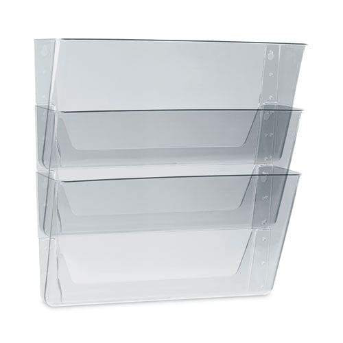 Storex Wall File 3 Sections Legal Size 16 X 4 X 14 Clear 3/set - Office - Storex