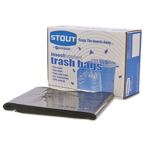 Stout by Envision Insect-repellent Trash Bags 55 Gal 2 Mil 37 X 52 Black 65/box - Janitorial & Sanitation - Stout® by Envision™