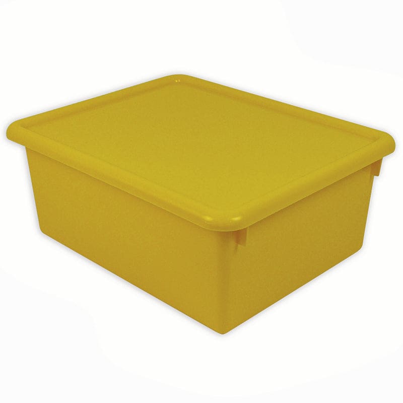 Stowaway Yellow Letter Box With Lid 13-1/2 X 10-3/4 X 5-3/8 (Pack of 6) - Storage Containers - Romanoff Products