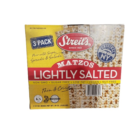 Streits, Lightly Salted Matzo, 11oz (3 Pack) ShelHealth