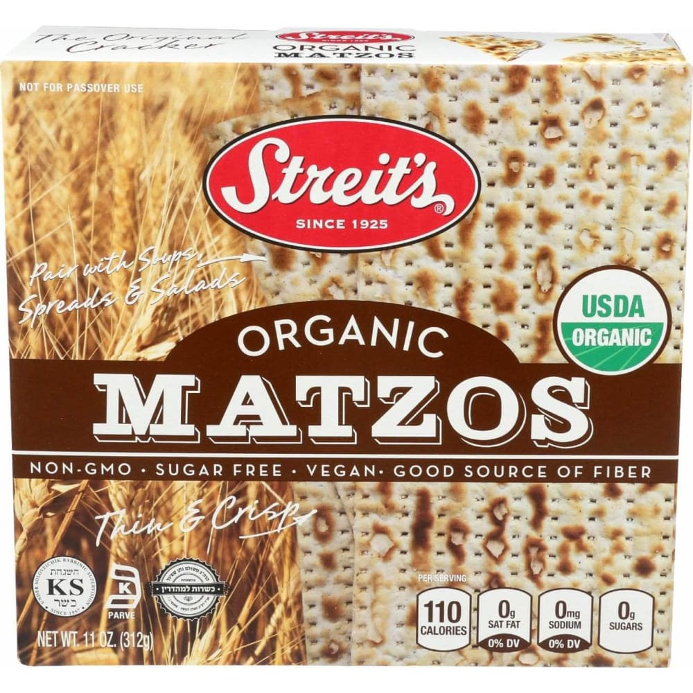 STREITS Streits Organic Flour And Water Matzo, 11 Oz