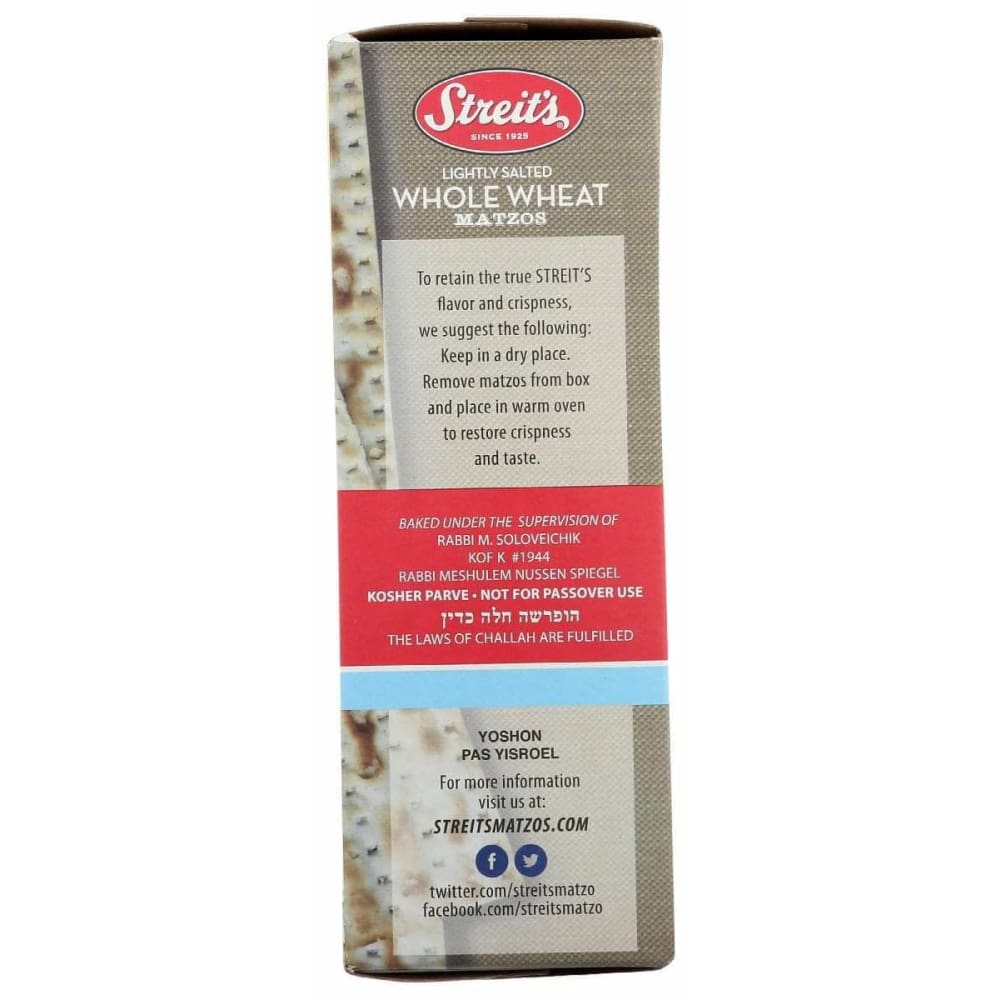 STREITS Streits Whole Wheat Matzo, 11 Oz