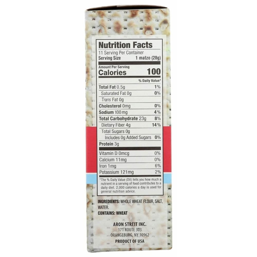 STREITS Streits Whole Wheat Matzo, 11 Oz