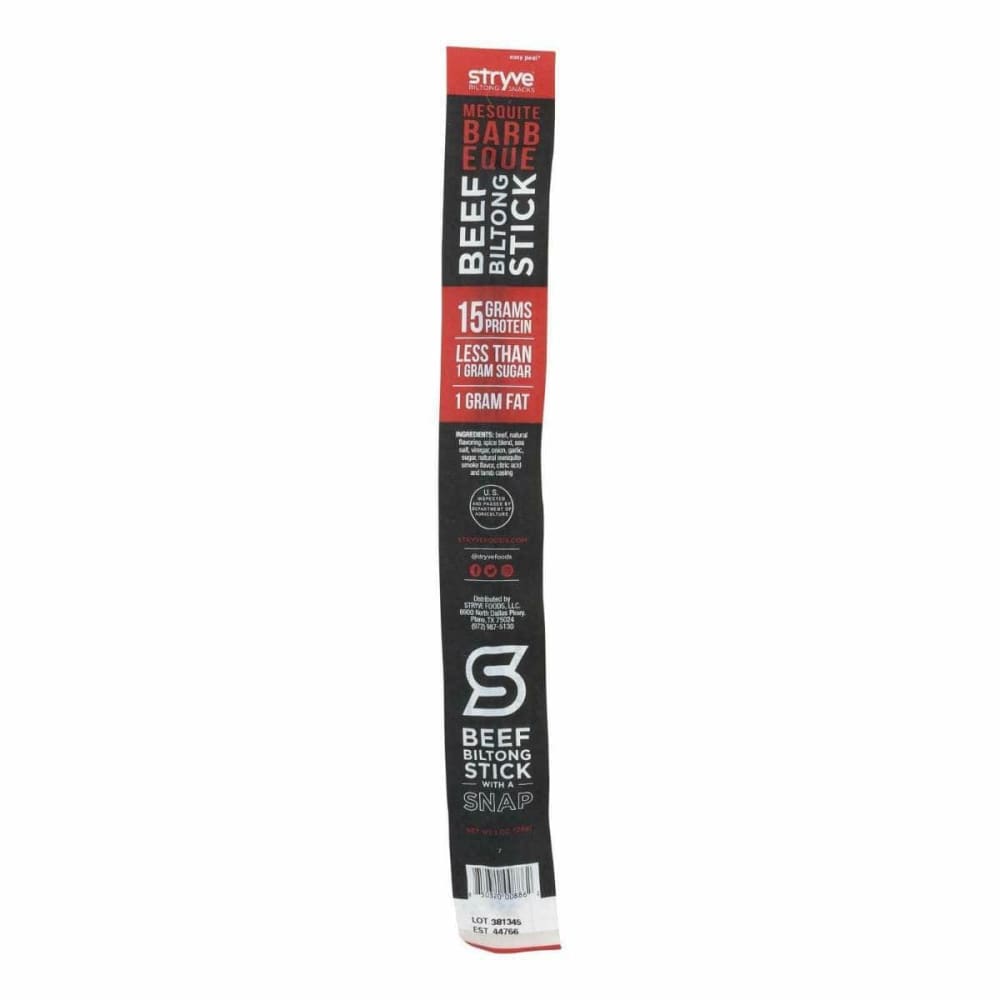 STRYVE PROTEIN SNACKS STRYVE PROTEIN SNACKS Mesquite Bbq Beef Biltong Stick, 1 oz