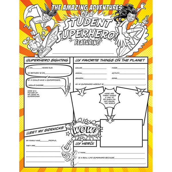 Student Superheroes Activity Poster Fill Me In (Pack of 3) | ShelHealth
