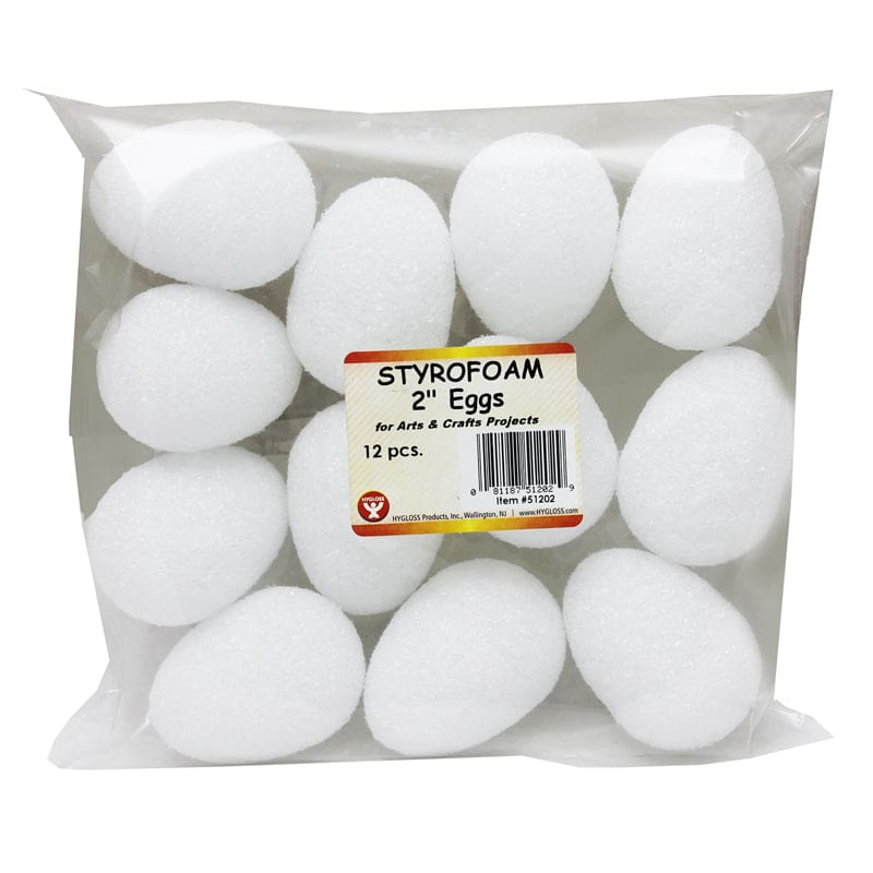 Styrofoam 2In Eggs Pack Of 12 (Pack of 6) - Styrofoam - Hygloss Products Inc.
