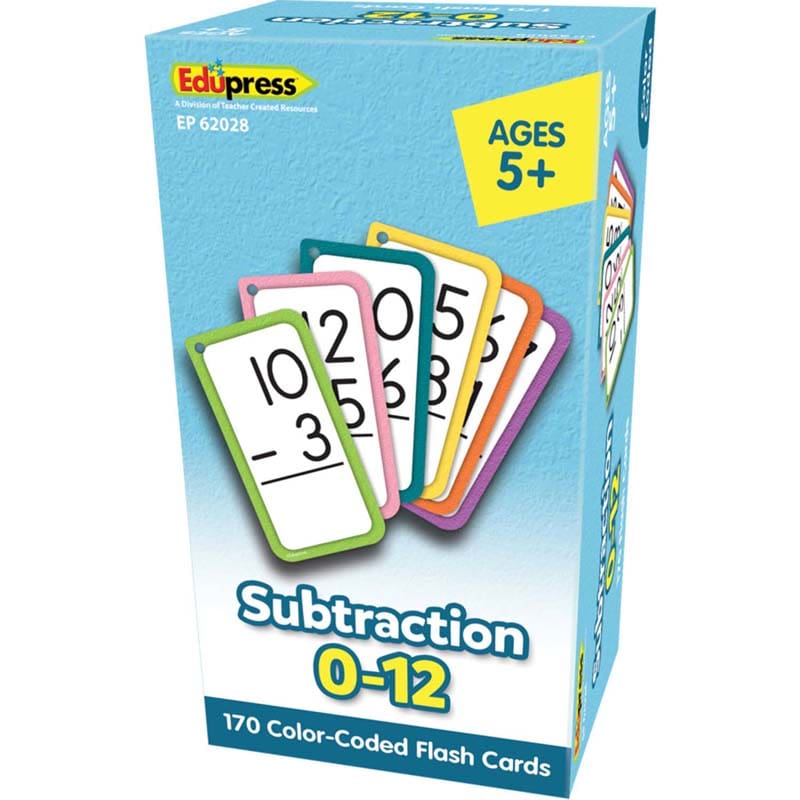 Subtraction Flash Cards All Facts 0-12 (Pack of 3) - Flash Cards - Teacher Created Resources