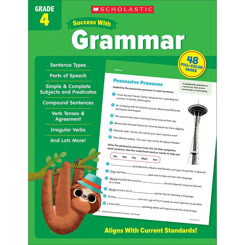 Success With Grammar Gr 4 (Pack of 8) - Grammar Skills - Scholastic Teaching Resources