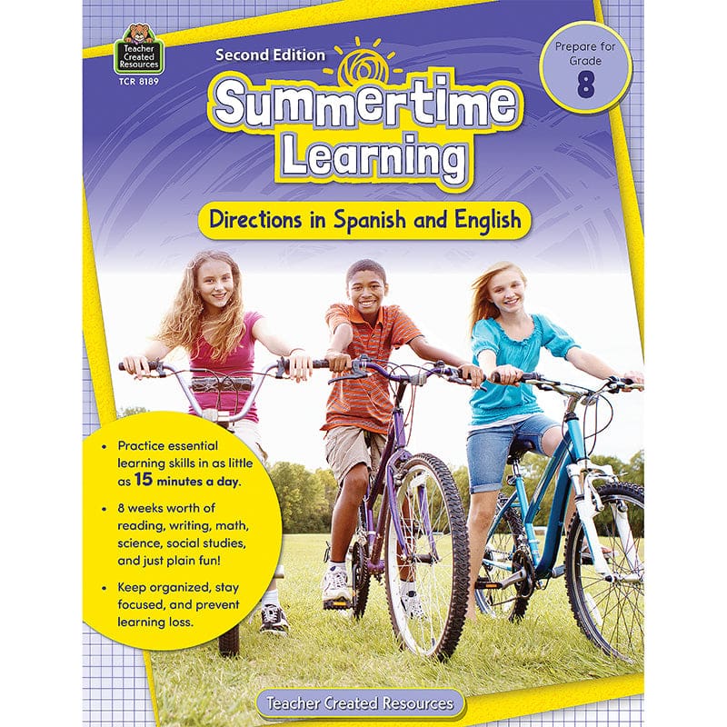 Summertime Learning Gr 8 2Nd Ed English & Spanish Directions (Pack of 6) - Skill Builders - Teacher Created Resources