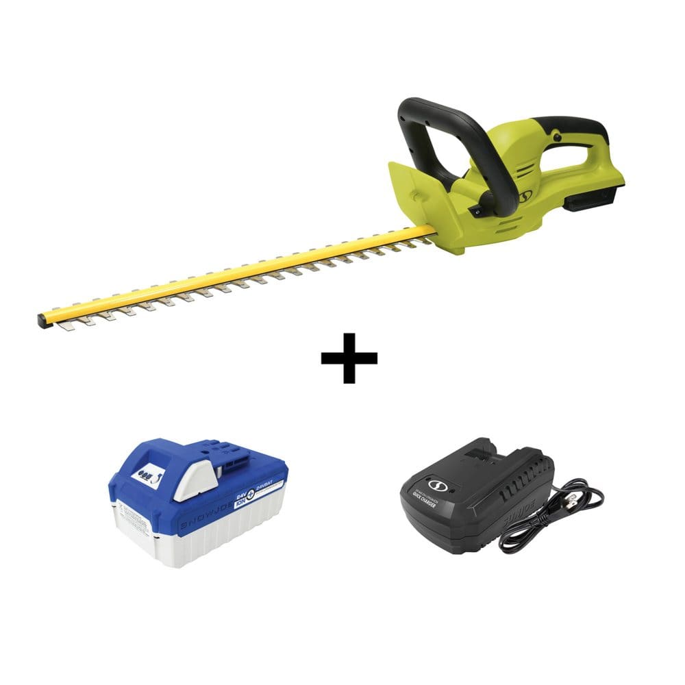 Sun Joe 24V-HT22-MAX 24V Cordless Hedge Trimmer Kit 22 with 4.0-Ah Battery and Charger - Hedge Trimmers & Accessories - Sun Joe