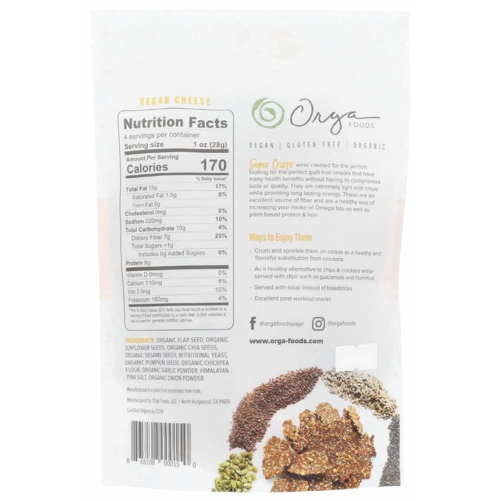 SUPER CRISPS Super Crisps Crisp Vegan Cheese, 4 Oz