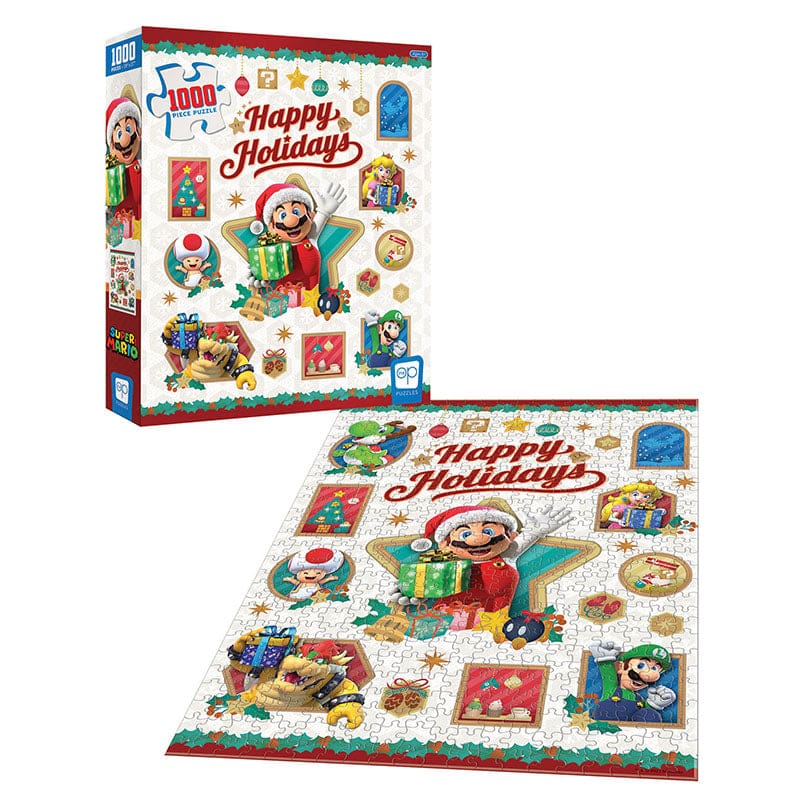 Super Mario Happy Holidays Puzzle 1000Pc (Pack of 2) - Puzzles - Usaopoly Inc