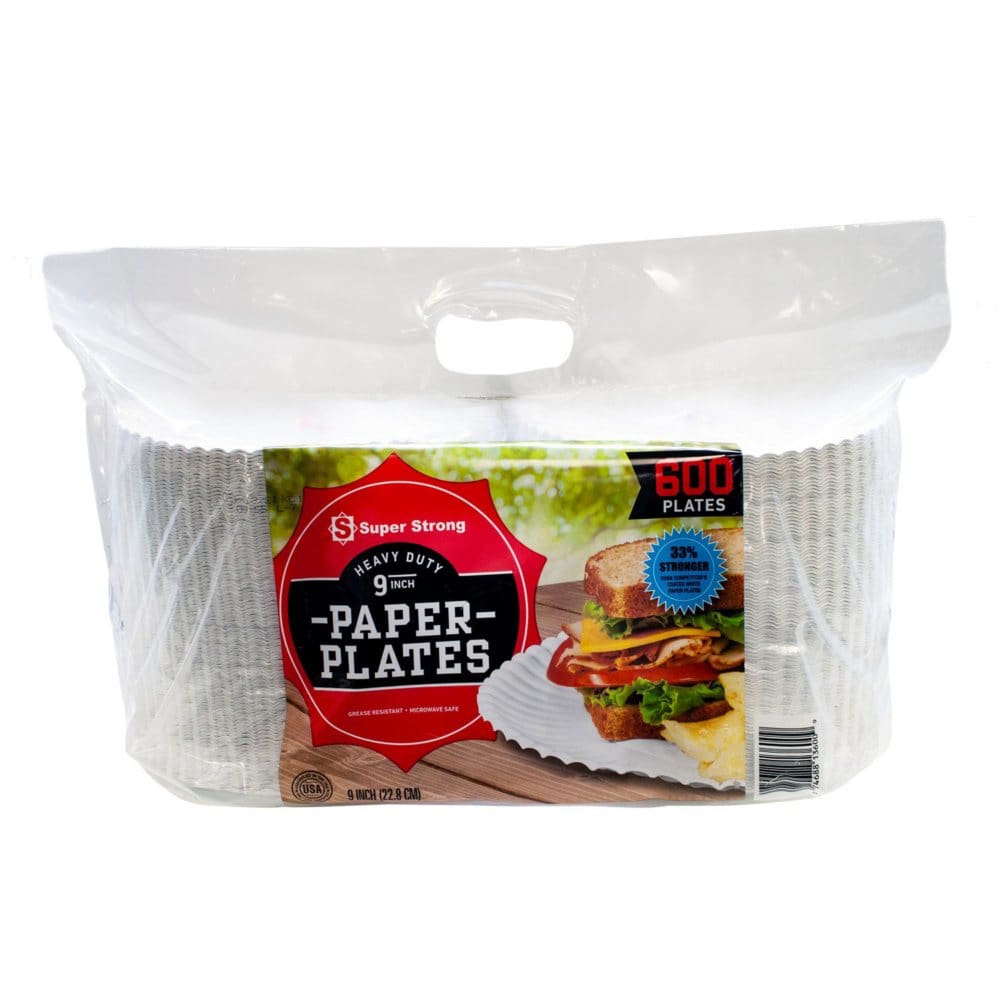 Super Strong Heavy-Duty Paper Plates 9 (600 ct.) - Disposable Tableware - Super Strong