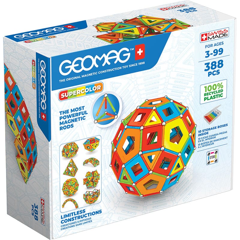 Supercolor Recycled 388 Pcs Masterbox - Blocks & Construction Play - Geomagworld Usa Inc
