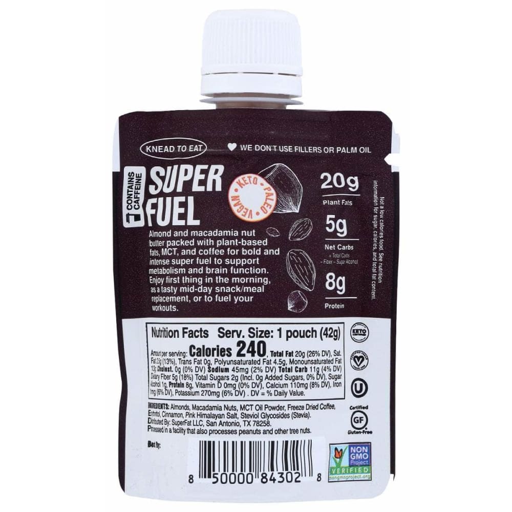 SUPERFAT Grocery > Snacks SUPERFAT: Coffee Mct Nut Butter, 1.5 oz