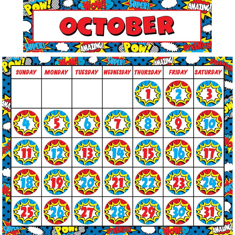 Superhero Calendar Set (Pack of 2) - Calendars - Teacher Created Resources