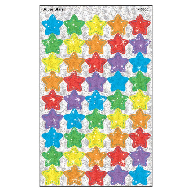 Supershapes Sparkle Super Stars 180Pk Larger Size (Pack of 12) - Stickers - Trend Enterprises Inc.