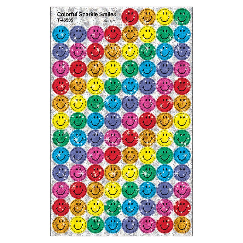 Superspots Colorful Sparkle 400/Pk Smiles (Pack of 12) - Stickers - Trend Enterprises Inc.