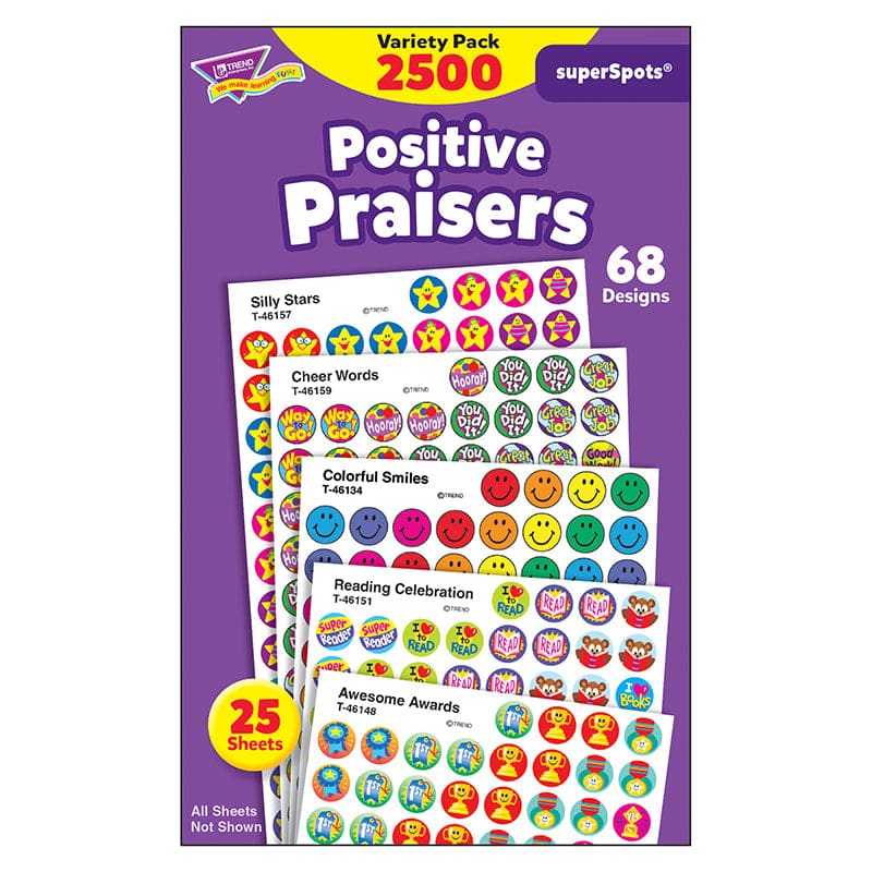Superspots Stickers Positive 2500Pk Praise (Pack of 6) - Stickers - Trend Enterprises Inc.