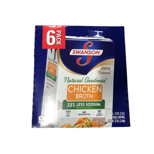 Swanson Natural Goodness Chicken Broth, 32 oz. Carton (Pack of 6) - ShelHealth.Com