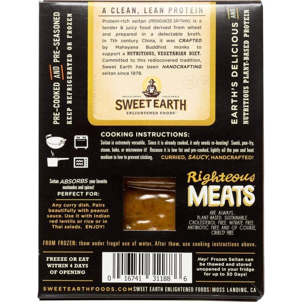 SWEET EARTH FOODS Sweet Earth Curry Recipe Seitan Satay, 8 Oz