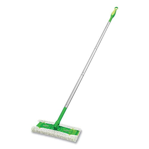 Swiffer Sweeper Mop 10 X 4.8 White Cloth Head 46 Green/silver Aluminum/plastic Handle 3/carton - Janitorial & Sanitation - Swiffer®