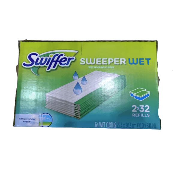 Swiffer Sweeper Wet Cloth Refill, 64 Count - ShelHealth.Com