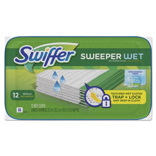 Swiffer Wet Refill Cloths 10 X 8 Open Window Fresh Cloth White 12/tub 12 Tubs/carton - Janitorial & Sanitation - Swiffer®