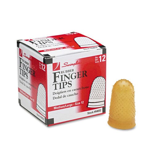 Swingline Rubber Finger Tips 12 (medium-large) Amber Dozen - Office - Swingline®