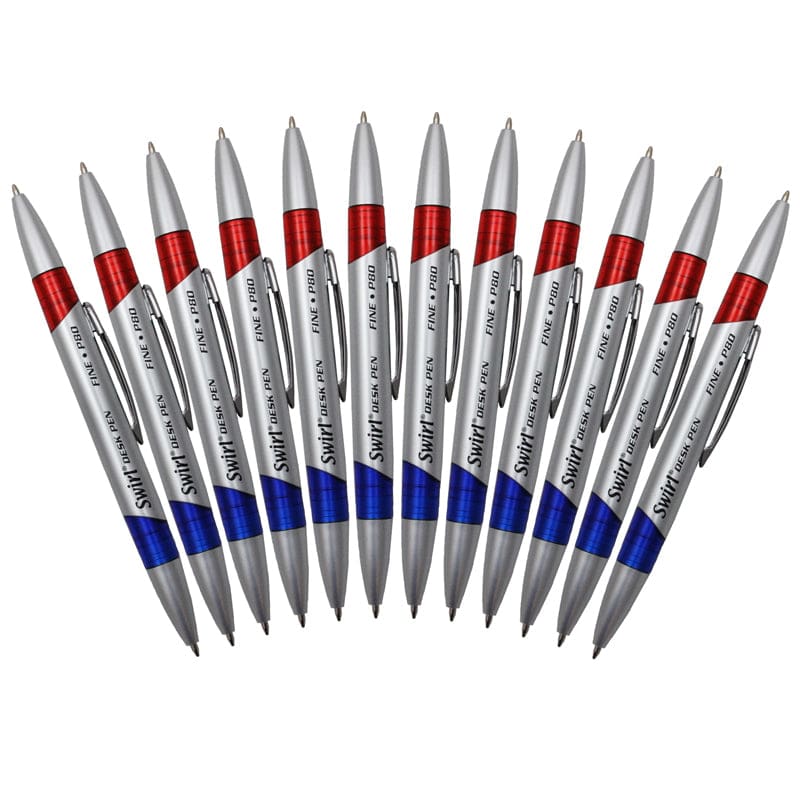 Swirl Desk Pens Red/Blue 12/Pk (Pack of 3) - Pens - Larose Industries- Rose Moon