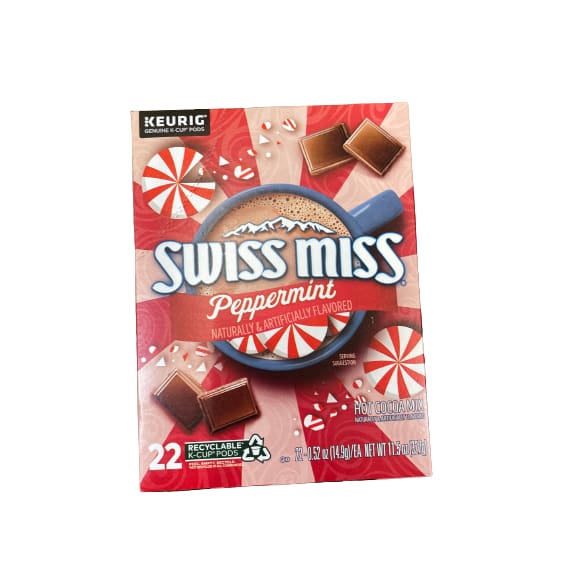 Swiss Miss Peppermint Hot Cocoa Single-Serve Keurig K-Cup Pods Hot Chocolate 22 Count - Swiss Miss
