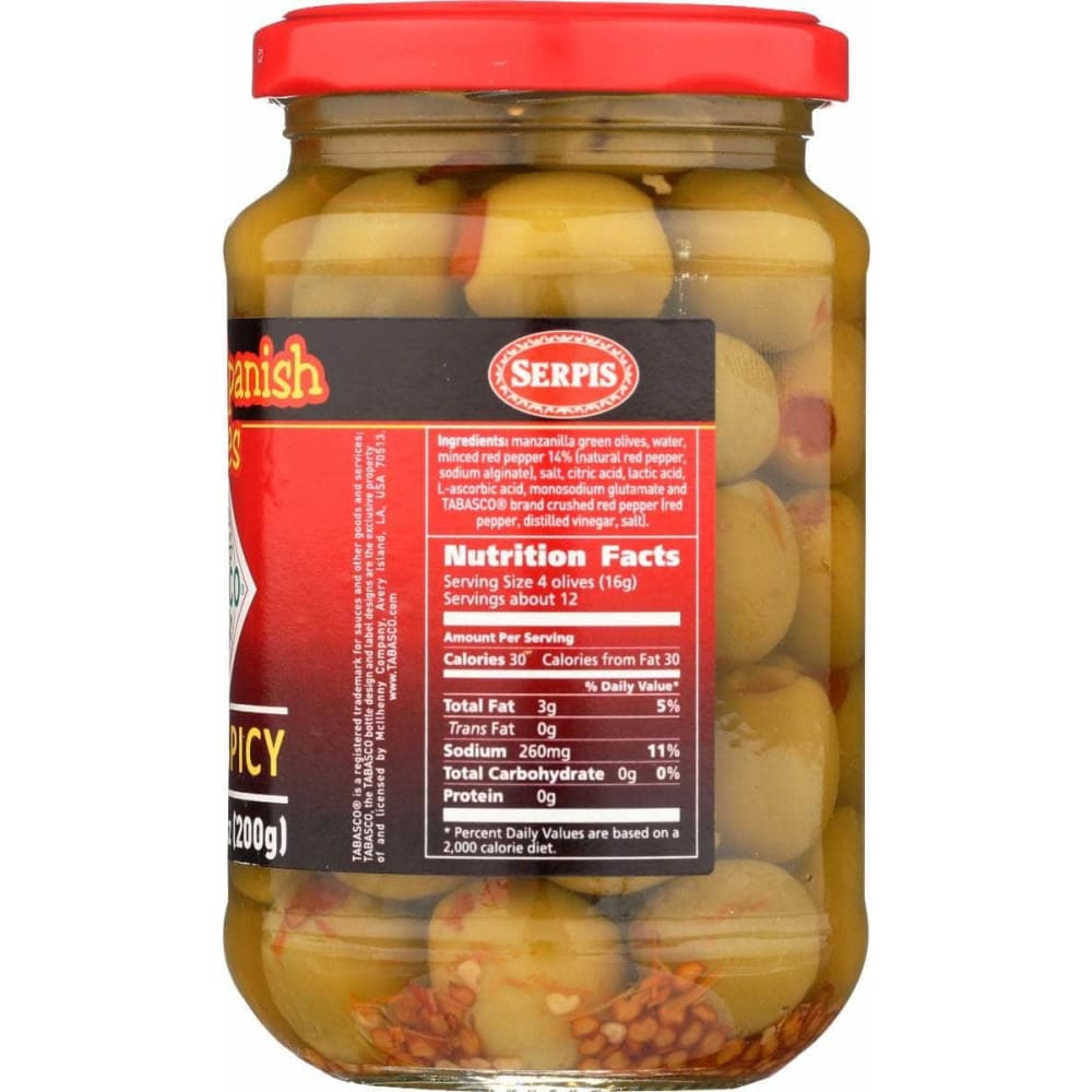 TABASCO Grocery > Pantry TABASCO: Hot & Spicy Stuffed Spanish Olives, 7.05 oz
