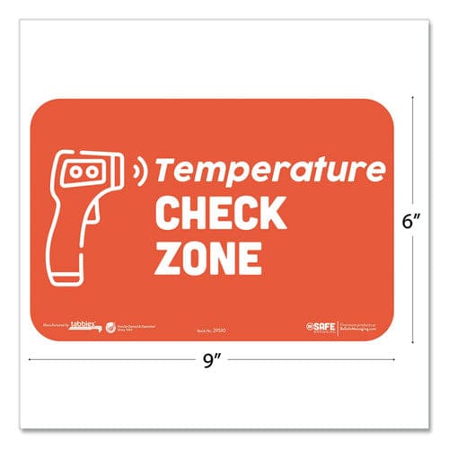 Tabbies Besafe Messaging Education Wall Signs 9 X 6 temperature Check Zone 3/pack - Office - Tabbies®