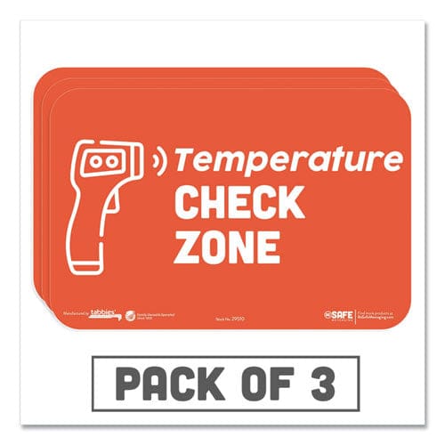 Tabbies Besafe Messaging Education Wall Signs 9 X 6 temperature Check Zone 3/pack - Office - Tabbies®