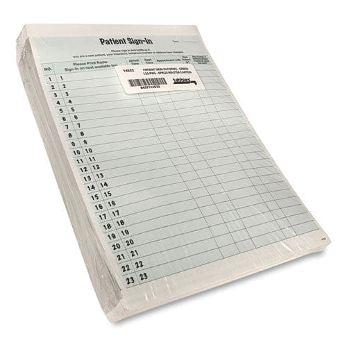 Tabbies Patient Sign-in Label Forms Two-part Carbon 8.5 X 11.63 Green Sheets 125 Forms Total - Office - Tabbies®