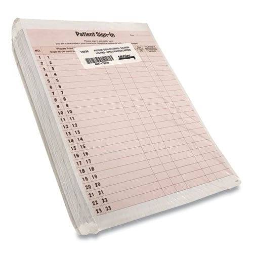 Tabbies Patient Sign-in Label Forms Two-part Carbon 8.5 X 11.63 Salmon Sheets 125 Forms Total - Office - Tabbies®