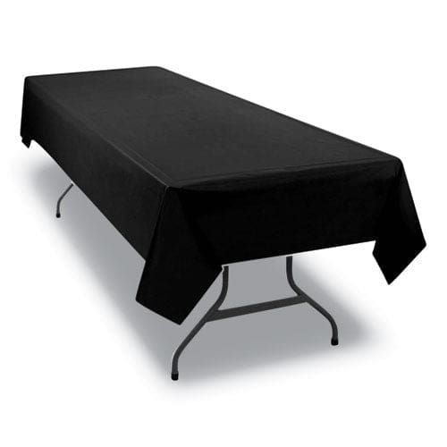 Tablemate Table Set Rectangular Table Covers Heavyweight Plastic 54 X 108 Black 6/pack - Food Service - Tablemate®