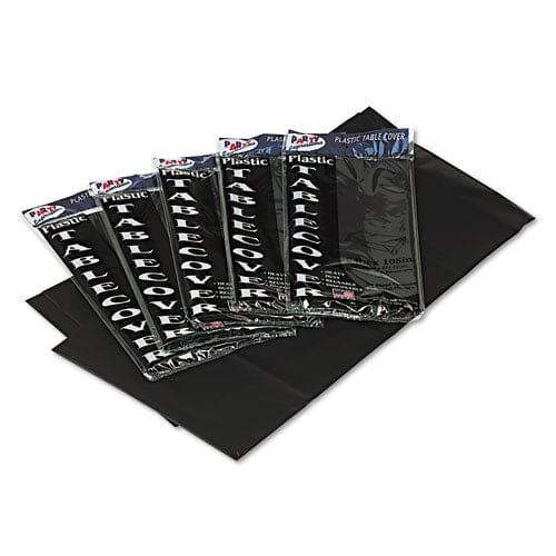 Tablemate Table Set Rectangular Table Covers Heavyweight Plastic 54 X 108 Black 6/pack - Food Service - Tablemate®